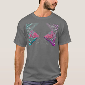80s Japanese Flower Sakura Tree Vaporwave Cherry B T-Shirt