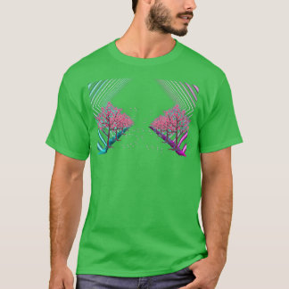 80s Japanese Flower Sakura Tree Vaporwave Cherry B T-Shirt