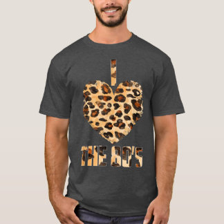 80s Love Disco Music Leopard Heart  T-Shirt