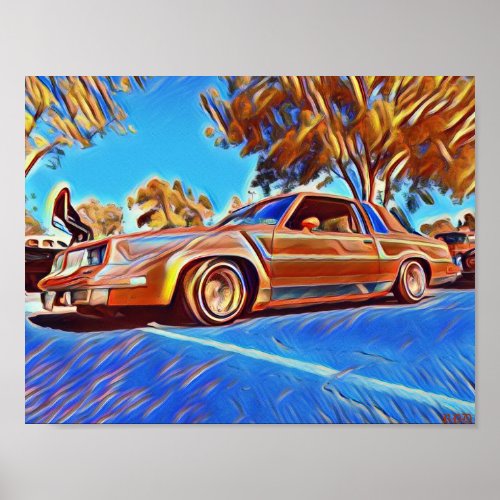 80's Lowrider Oldsmobile Cutlass Low Rider Art Poster