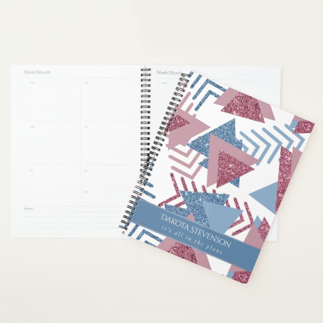 80s Lunar Abstract | Coastal Memphis Pastel Shapes Planner (Display)
