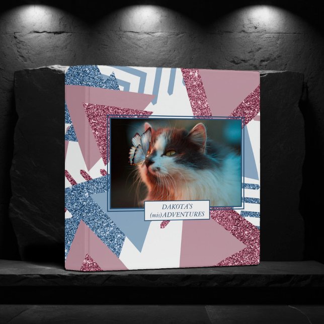 80s Lunar Abstract | Coastal Memphis Pet Album 3 Ring Binder (Creator Uploaded)