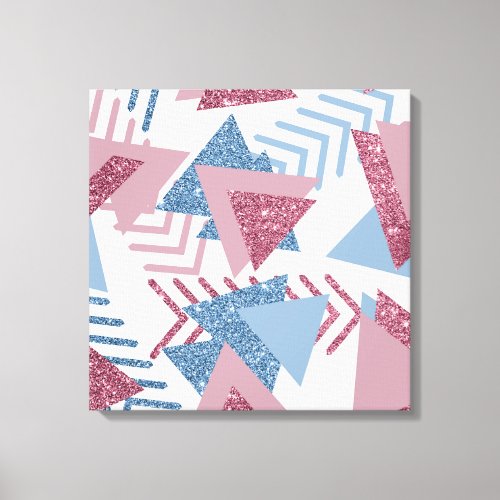80s Lunar Abstract  Dusty Mauve Pink and Blue Canvas Print
