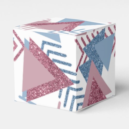 80s Lunar Abstract  Dusty Mauve Pink and Blue Favor Boxes