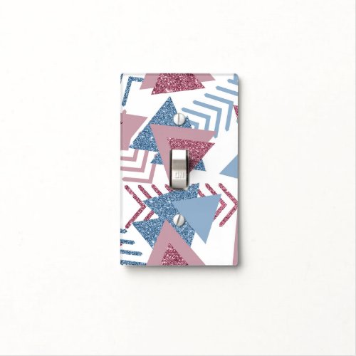 80s Lunar Abstract  Dusty Mauve Pink and Blue Light Switch Cover