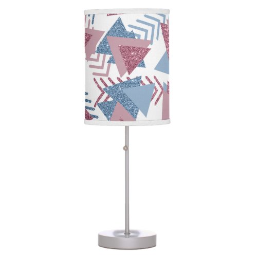 80s Lunar Abstract  Dusty Mauve Pink and Blue Table Lamp
