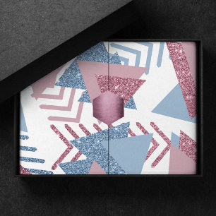 80s Lunar Abstract Dusty Mauve Pink and Blue Tissue Paper