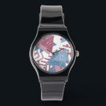 80s Lunar Abstract | Dusty Pink and Blue Custom Watch<br><div class="desc">#abstractart Soft, pretty, and feminine dusty hued retro 90s modern contemporary Memphis geometric abstract shapes in late 1980s and 1990s style lunar twilight coastal pastel palette - blue, pink, green, and purple - various shapes and lines with a vintage mature twist for a cool modern pattern. For other colors or...</div>