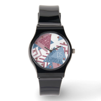 80s Lunar Abstract | Dusty Pink and Blue Custom Watch