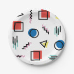 80&#39;s Memphis Abstract Style Paper Plates