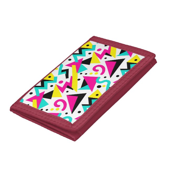 80s Memphis Geometric Pattern Trifold Wallet (Bottom)