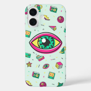 80s Memphis Retro Eye iPhone 16 Case