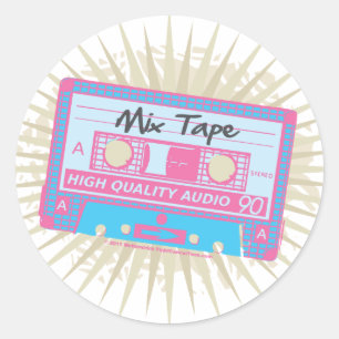 80's Mix Tape Classic Round Sticker