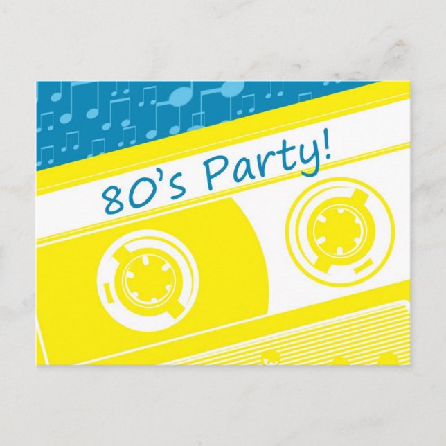 80's Mix Tape Party Invitation Postcard (Front)