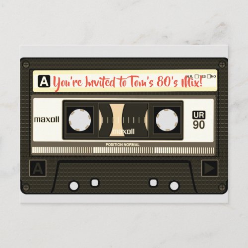 80s Mix Tape Personalized Postcard