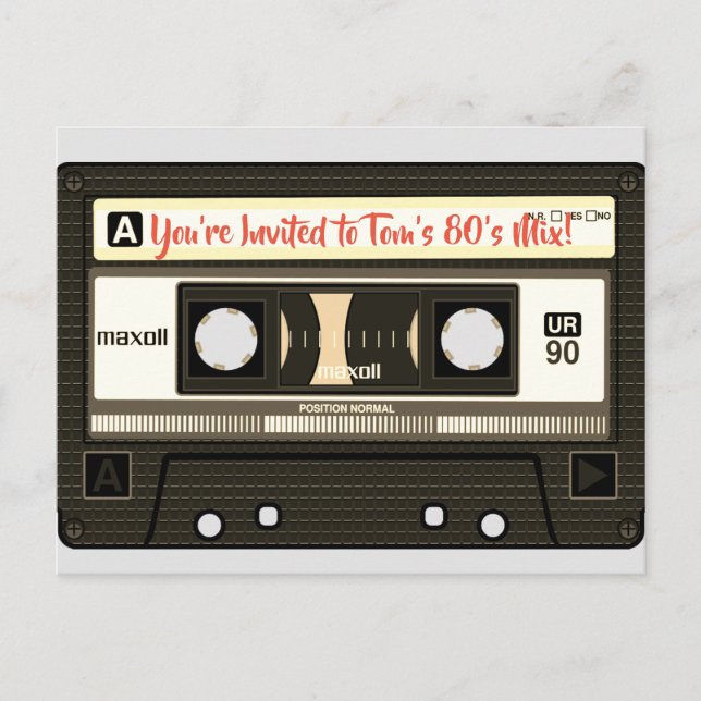 80's Mix Tape Personalized Postcard (Front)