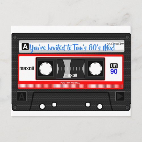 80s Mix Tape Personalized Postcard