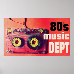 80s music department vintage retro cassette poster