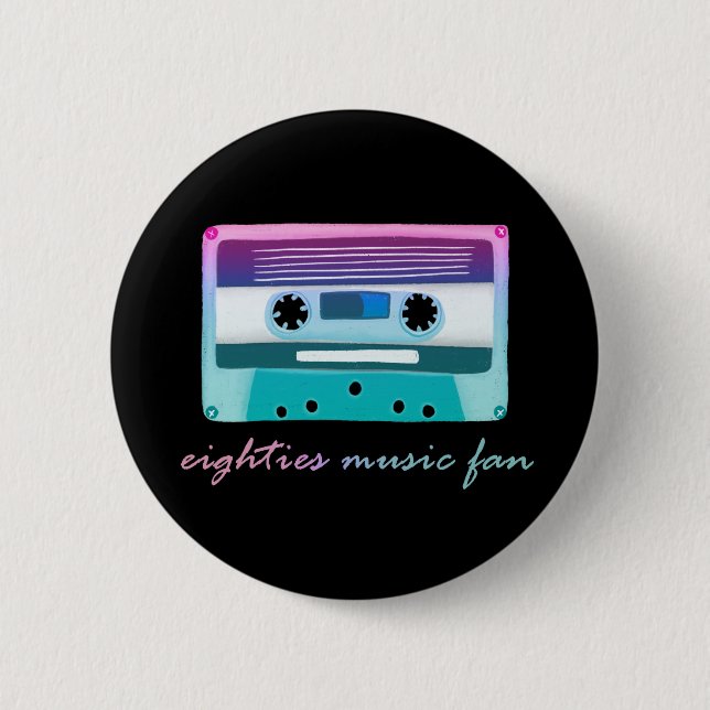 80s Music Fan Button (Front)