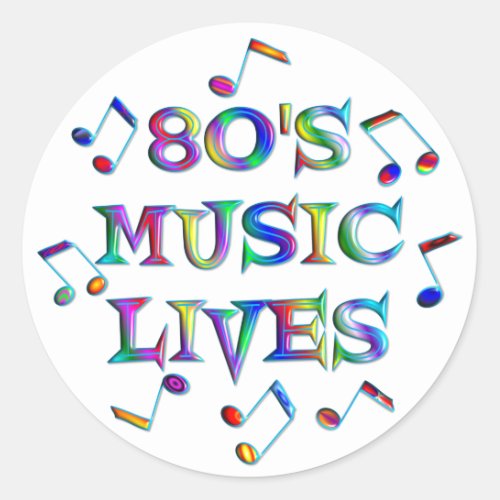 80s Music Lives Classic Round Sticker