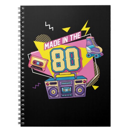 80s Music Party Radio Roller skating Born 1980s Notebook