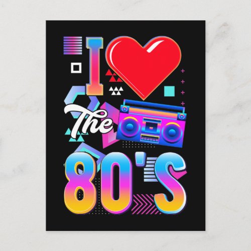 80s Music Radio Love Eighties Disco Postcard