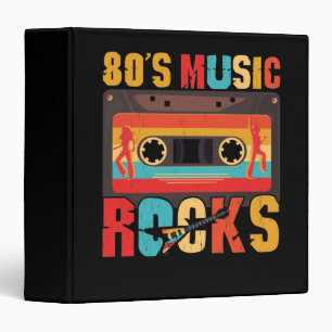 80s Music Rocks - Vintage Retro Distressed 3 Ring Binder