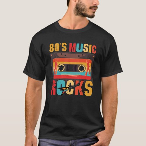 80s Music Rocks _ Vintage Retro Distressed T_Shirt