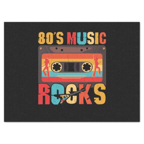 80s Music Rocks _ Vintage Retro Distressed Tissue Paper