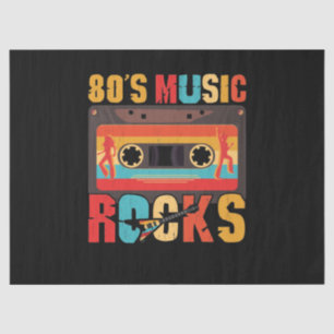 80s Music Rocks - Vintage Retro Distressed Tissue Paper