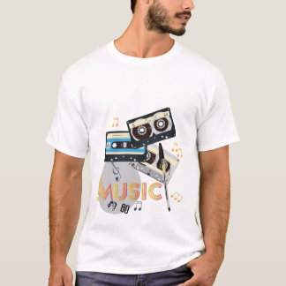 80s Music Style, Nostalgic Fashion T-Shirt