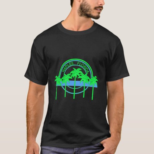 80S Naples Florida With Palm Trees T_Shirt