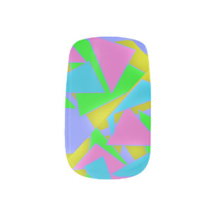 80s Neon Aesthetic Geometric Minx Nail Art Decals
