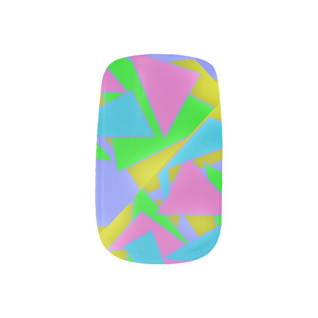 80s Neon Aesthetic Geometric Minx Nail Art Decals (Left Thumb)