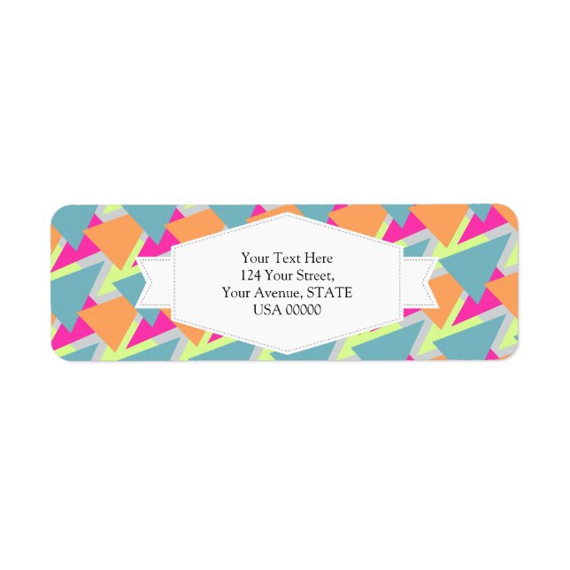 80's Neon Geometric Pattern Label (Front)