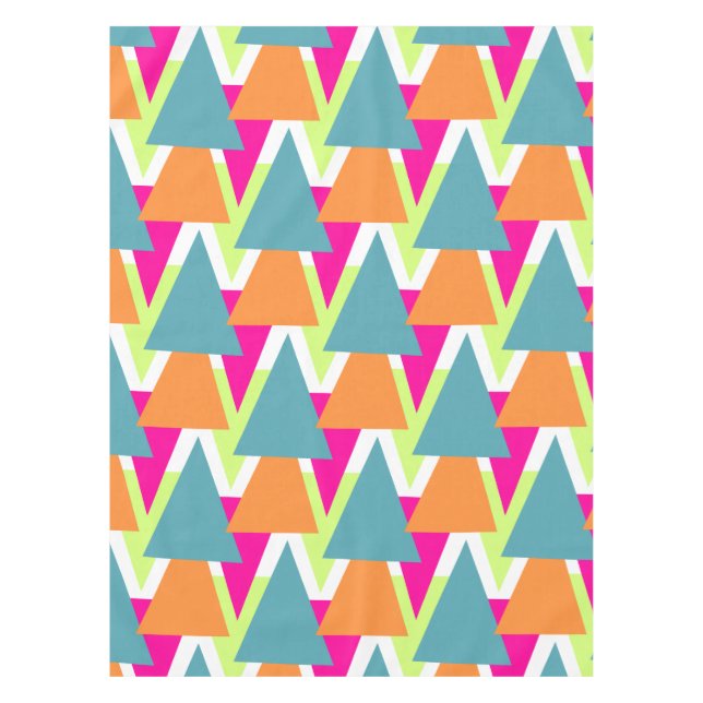 80's Neon Geometric Pattern Tablecloth (Front)