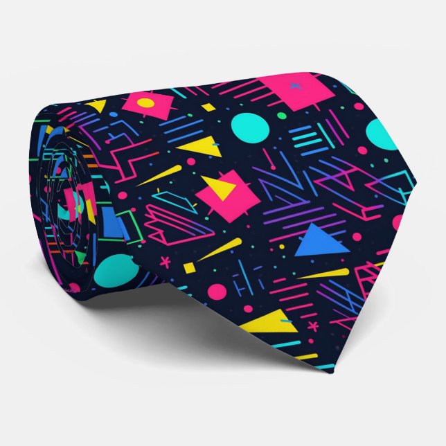 80s neon neck tie (Rolled)