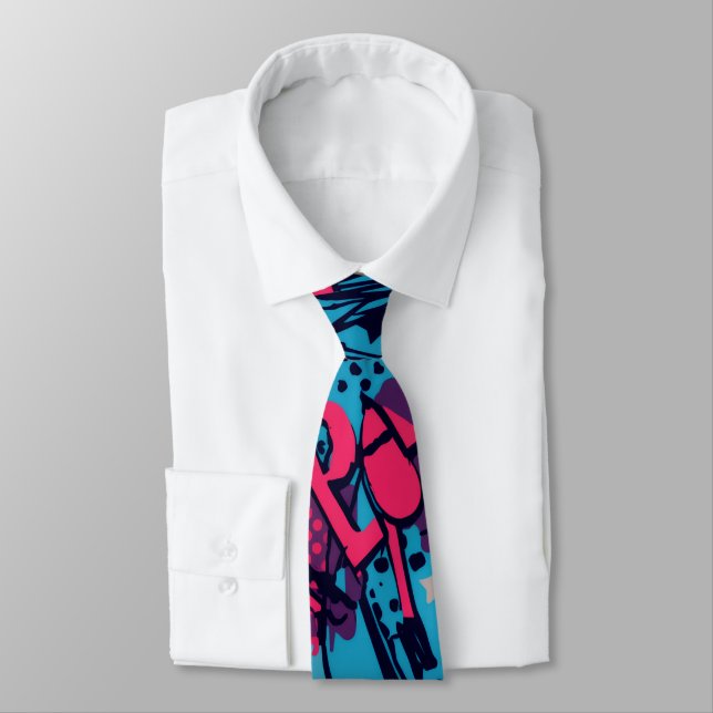 80's neon pop vibe neck tie (Tied)