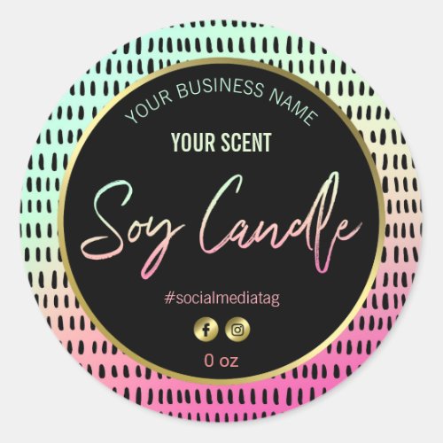 80s Nostalgia Color Theme Soy Candle Labels