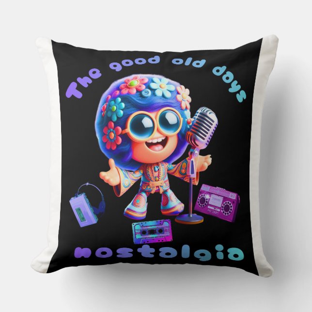 80s Nostalgia Groove 20x20 Throw Pillow. Pillow (Front)