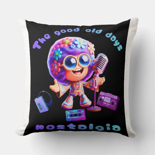 80s Nostalgia Groove 20x20 Throw Pillow. Pillow (Front)
