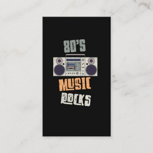 80s Old Rock Music Party Vintage Cassette Radio Business Card