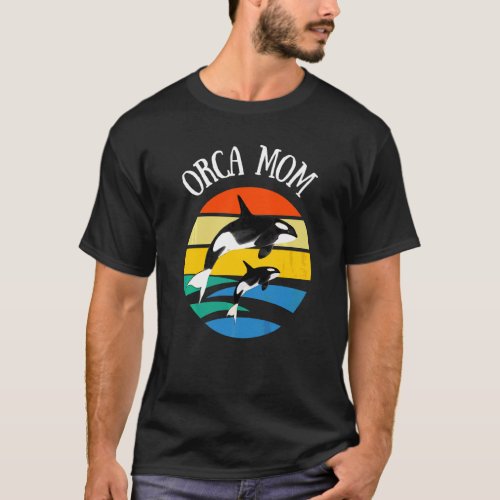 80s Orca Mom Retro Vintage Sunset T_Shirt