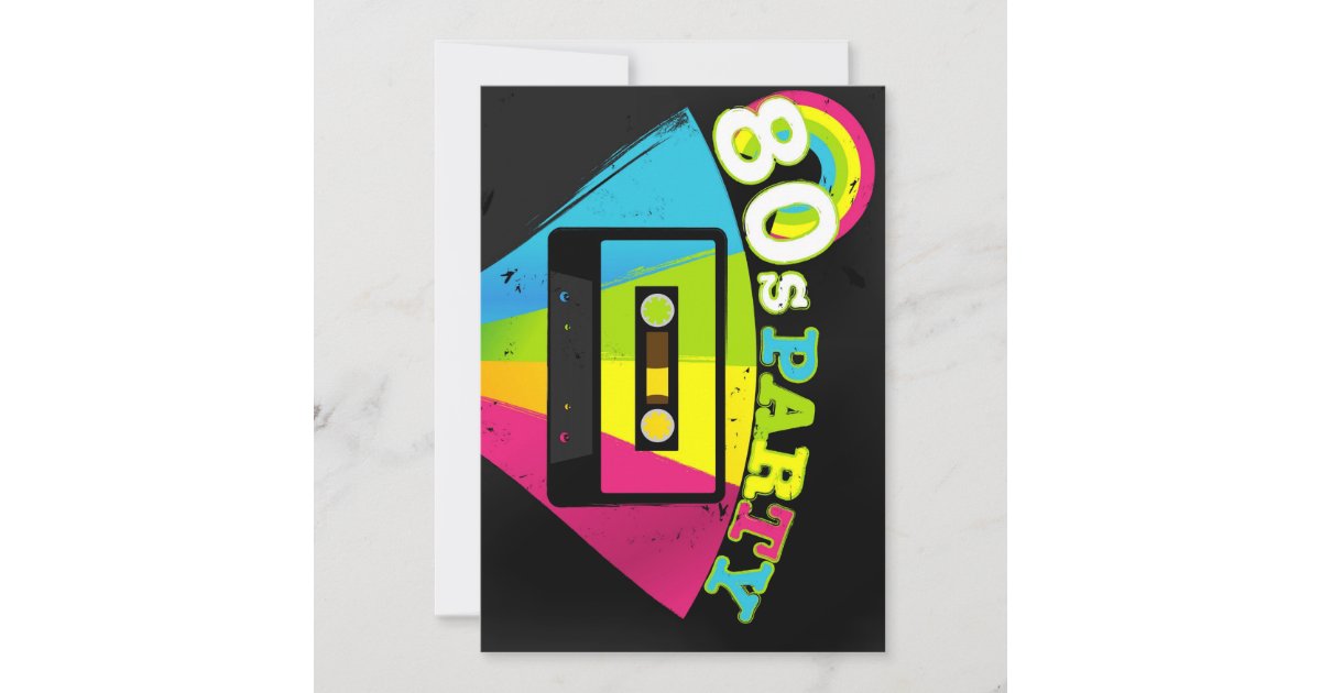 80s Party Background Invitation | Zazzle