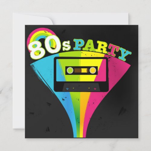 80s Party Background Custom Announcements