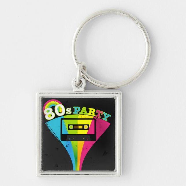 80s Party Background Keychain (Front)