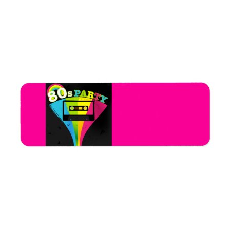 80s Party Background Label