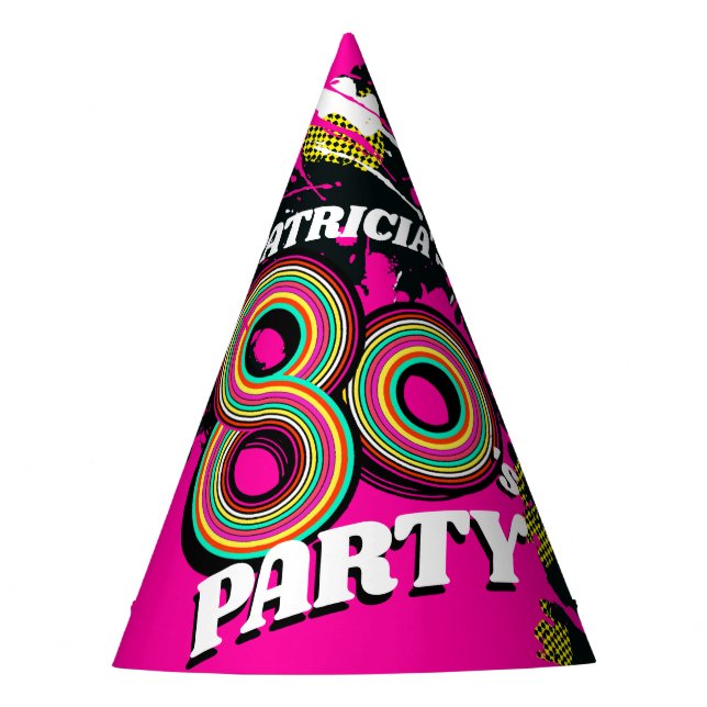 80's party birthday personalized name hat (Front)
