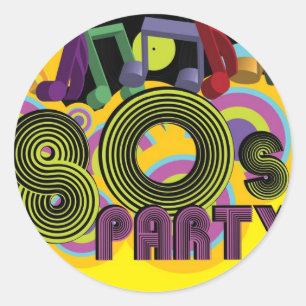 80s Party Classic Round Sticker