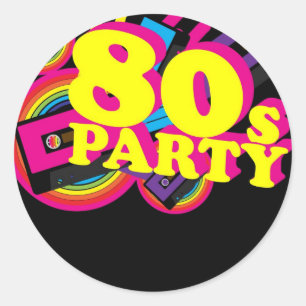 80s Party Classic Round Sticker